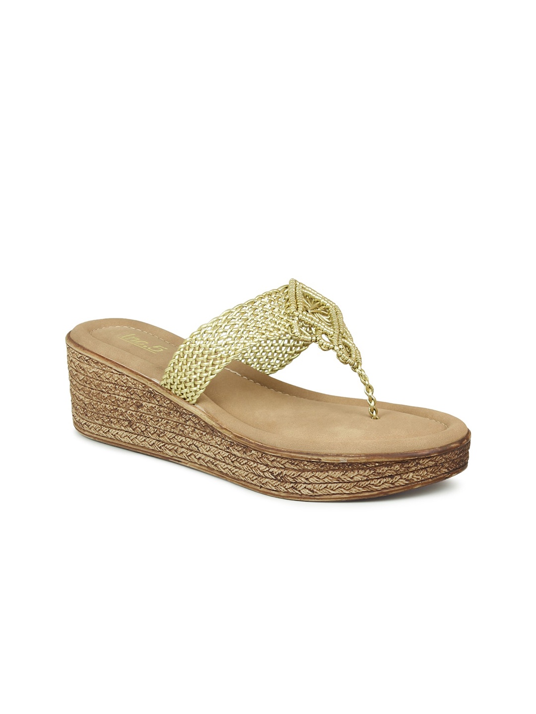

Inc 5 Gold-Toned Embellished Flatform Heels