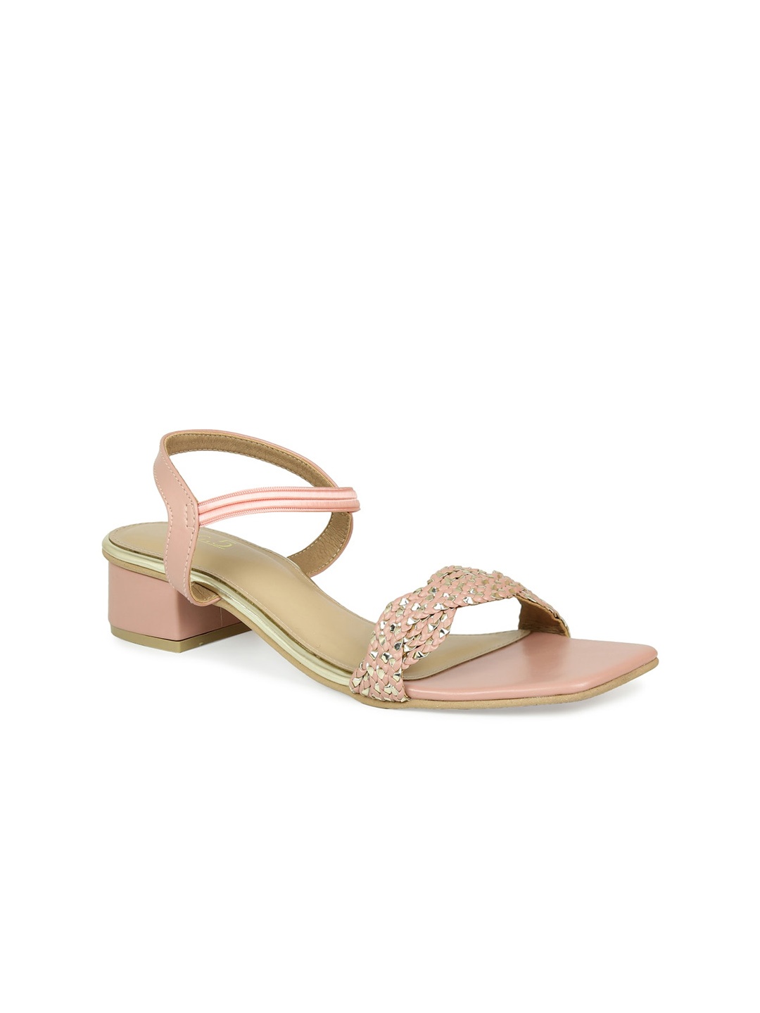 

Inc 5 Peach-Coloured Textured Block Heels