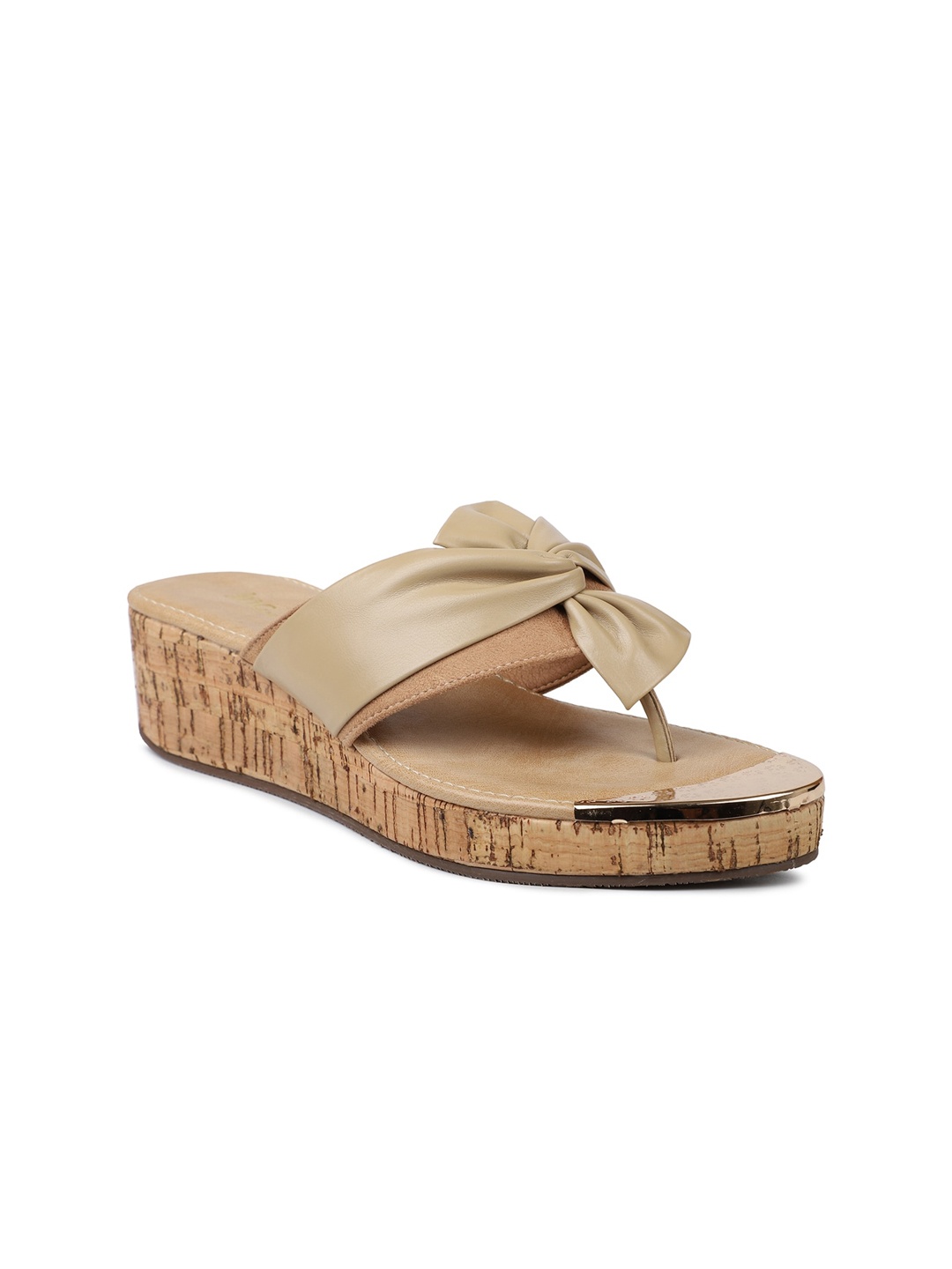 

Inc 5 Women Beige Wedge Heels with Bows