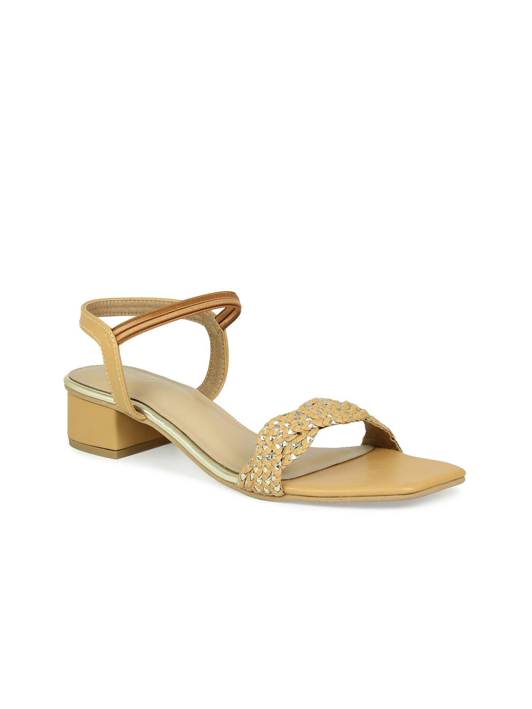 

Inc 5 Beige Textured High-Top Block Sandals