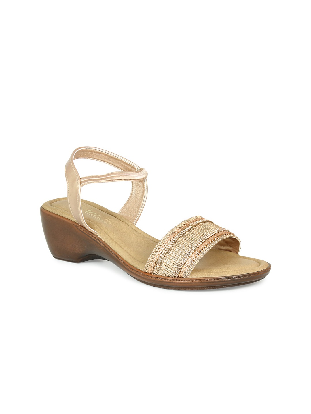 

Inc 5 Women Gold-Toned High-Top Comfort Heels