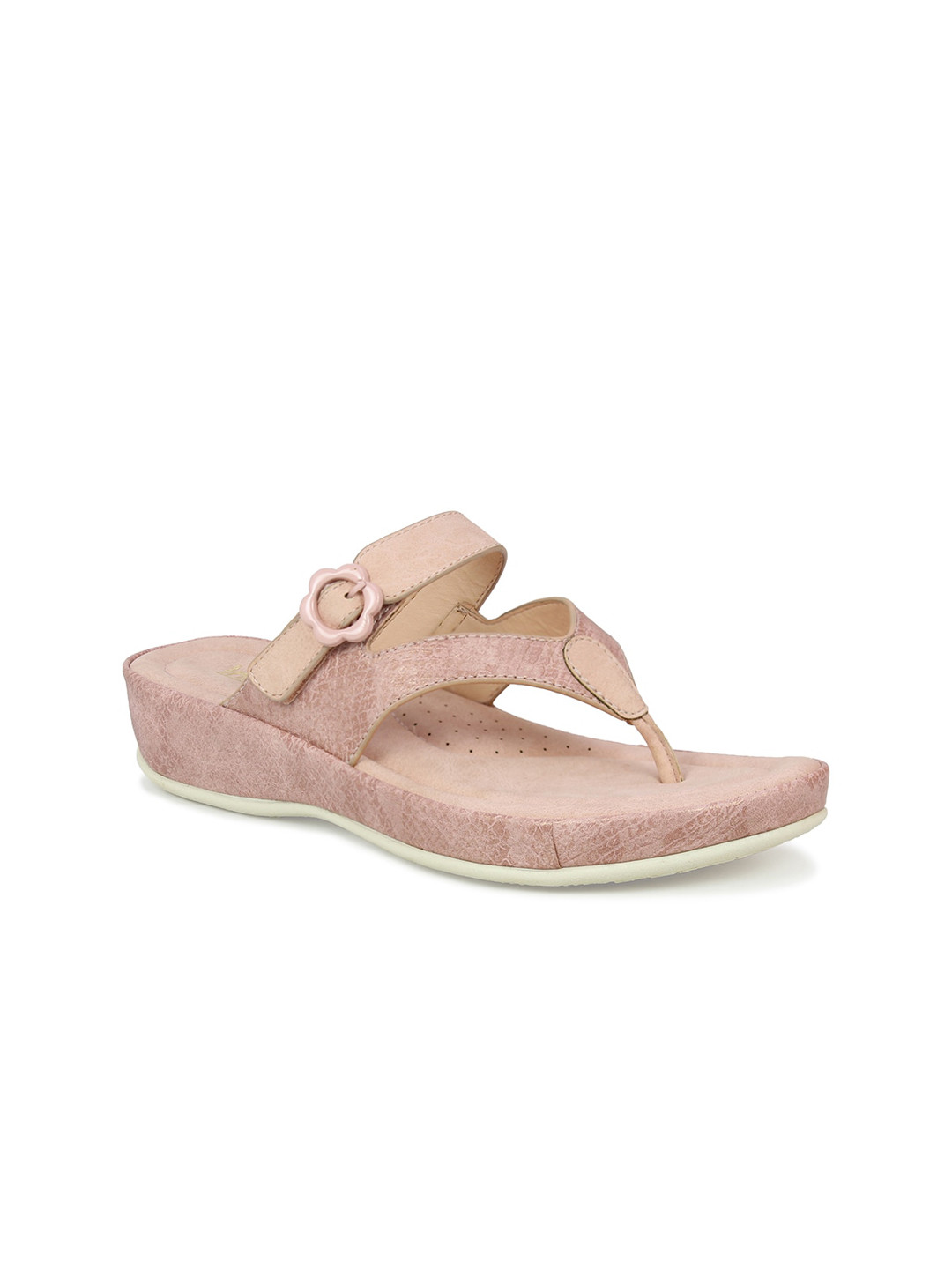 

Inc 5 Women Peach-Coloured High-Top Comfort Heels with Buckles