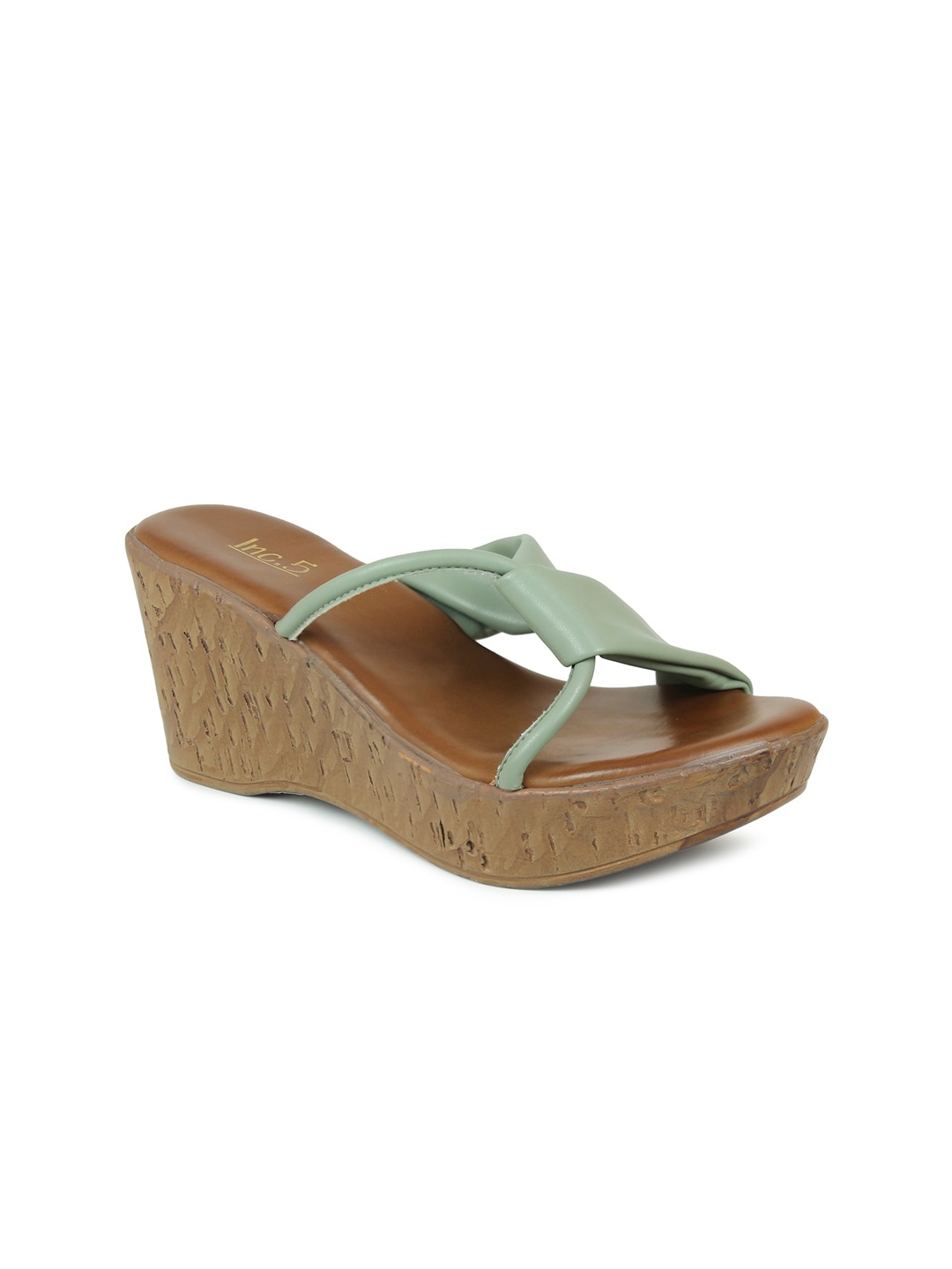 

Inc 5 Women Green High-Top Platform Heels