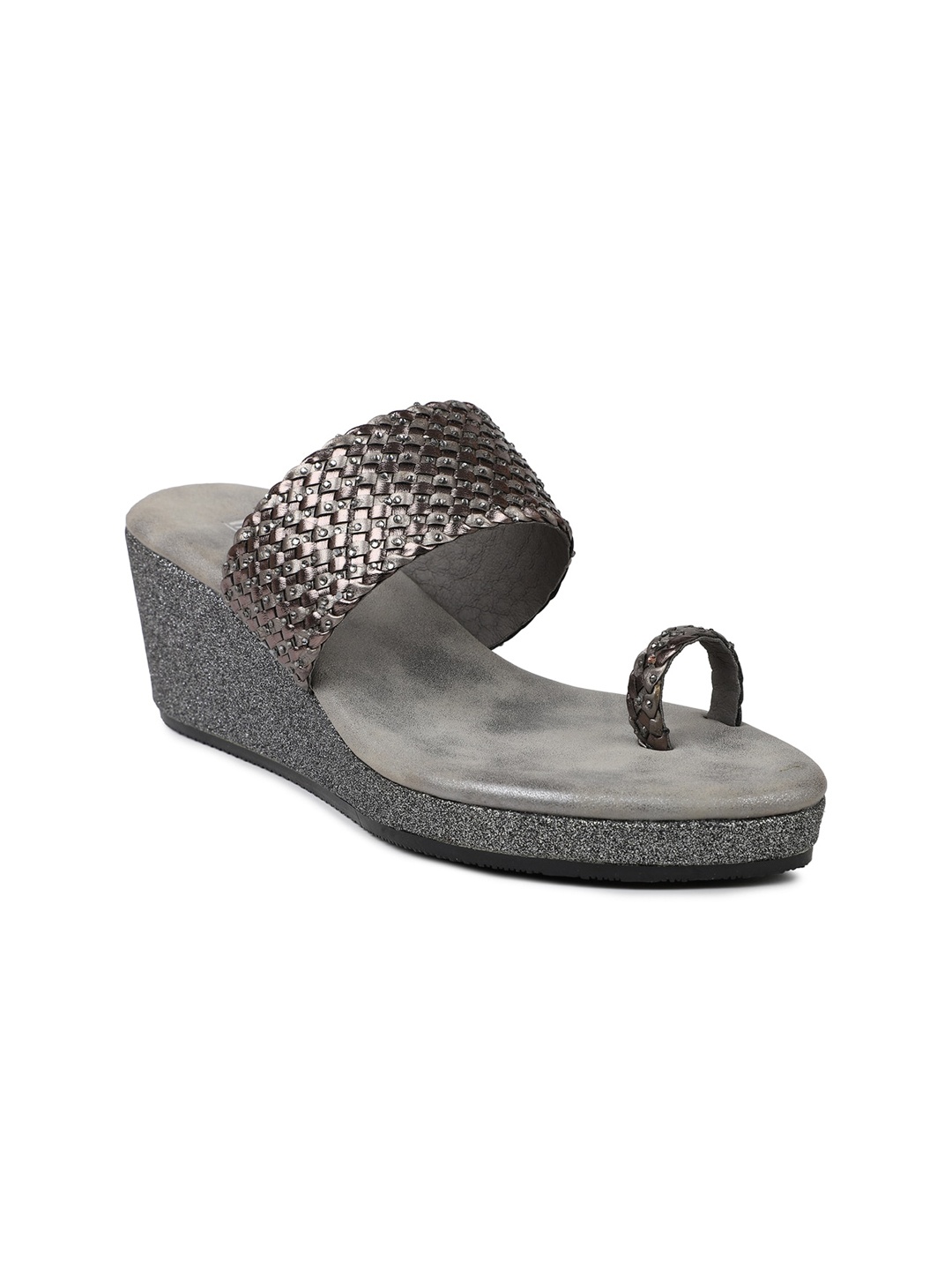 

Inc 5 Women Silver-Toned Embellished Party Wedge Heels