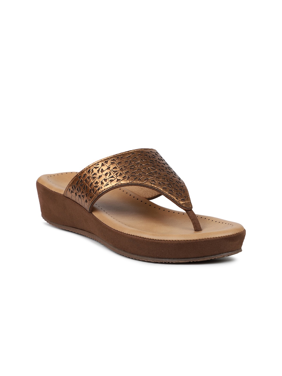 

Inc 5 Brown Comfort Heels with Laser Cuts