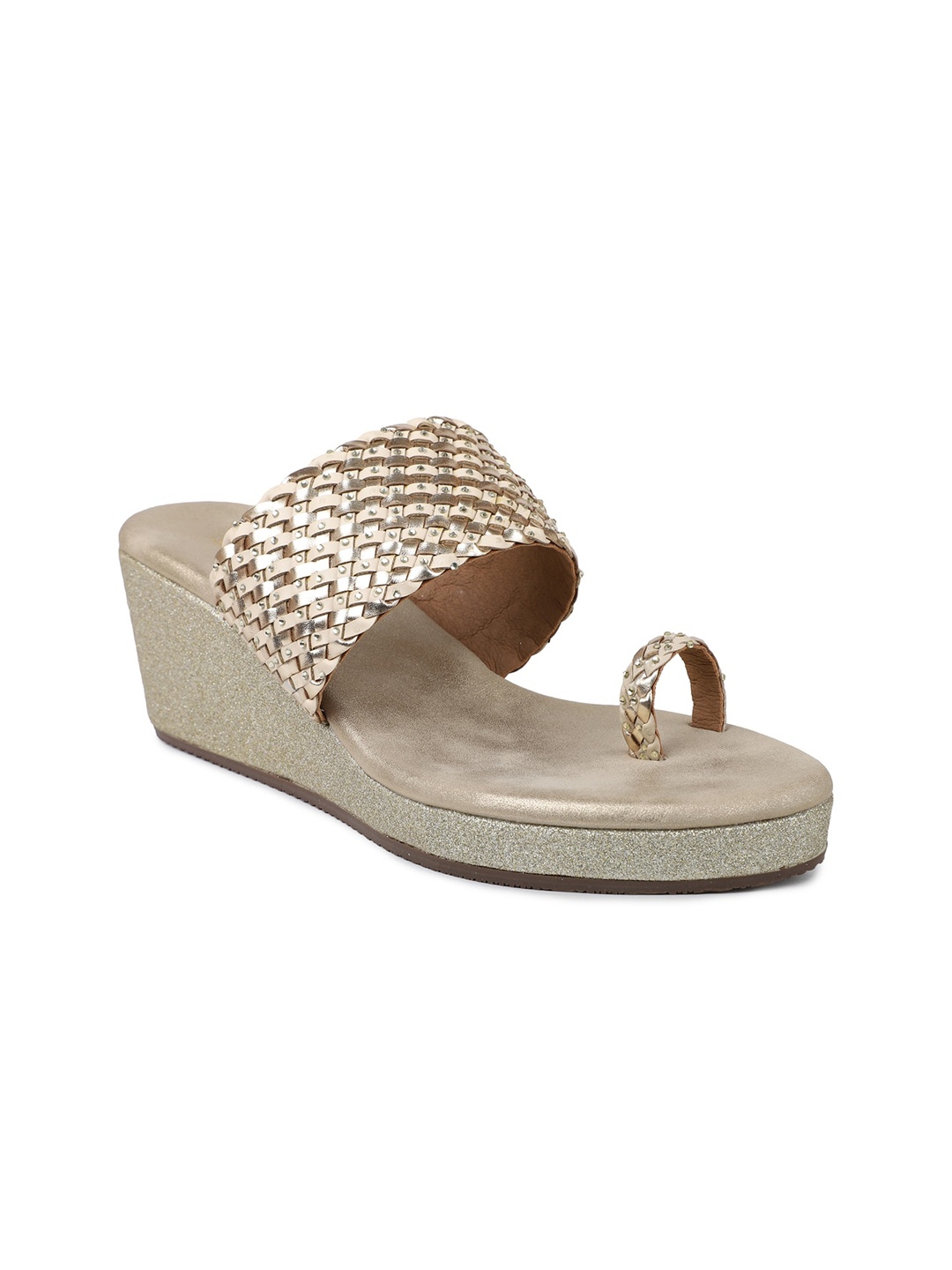 

Inc 5 Gold-Toned Embellished Party Wedge Heels