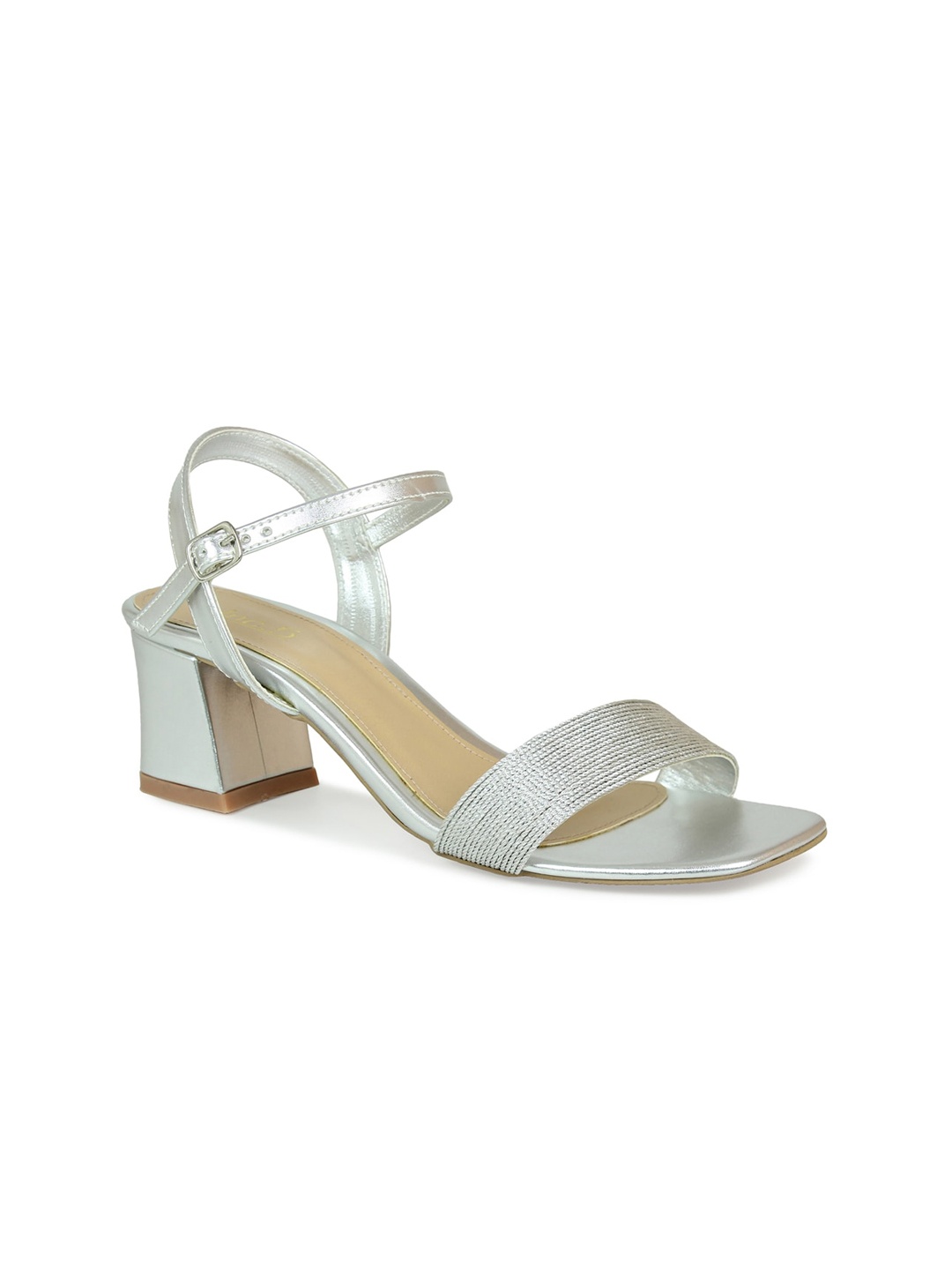 

Inc 5 Silver-Toned Textured High-Top Block Heels
