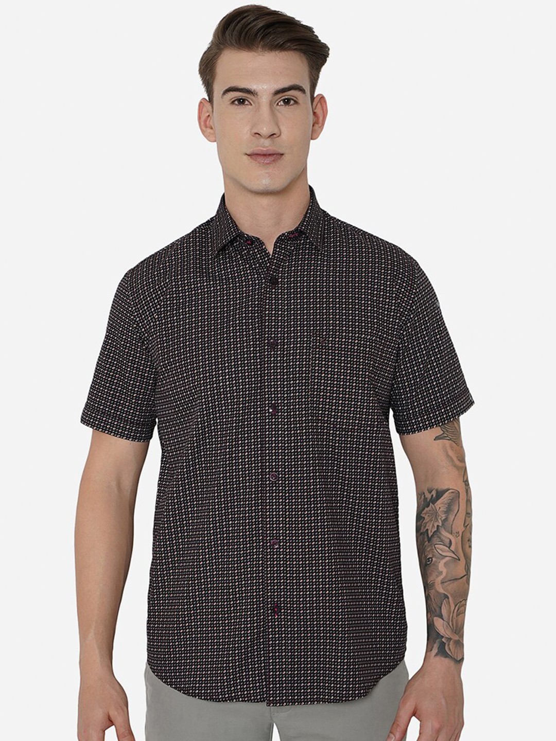 

Greenfibre Men Brown Slim Fit Printed Casual Shirt