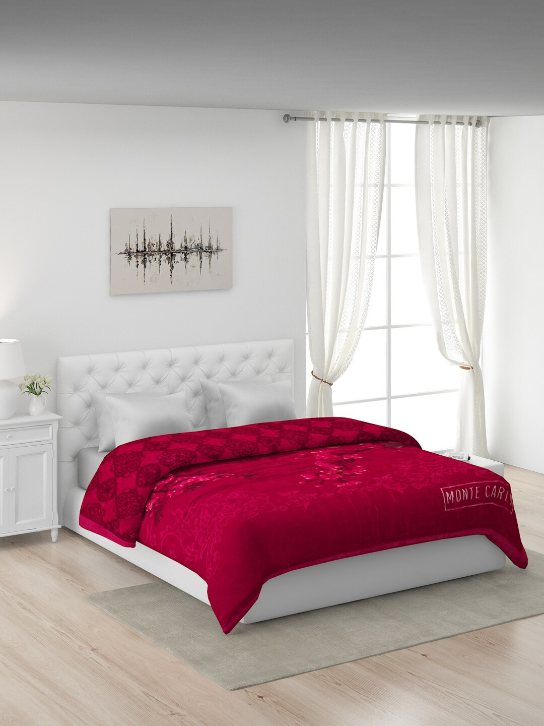 

Monte Carlo Magenta Floral Heavy Winter Double Bed Blanket