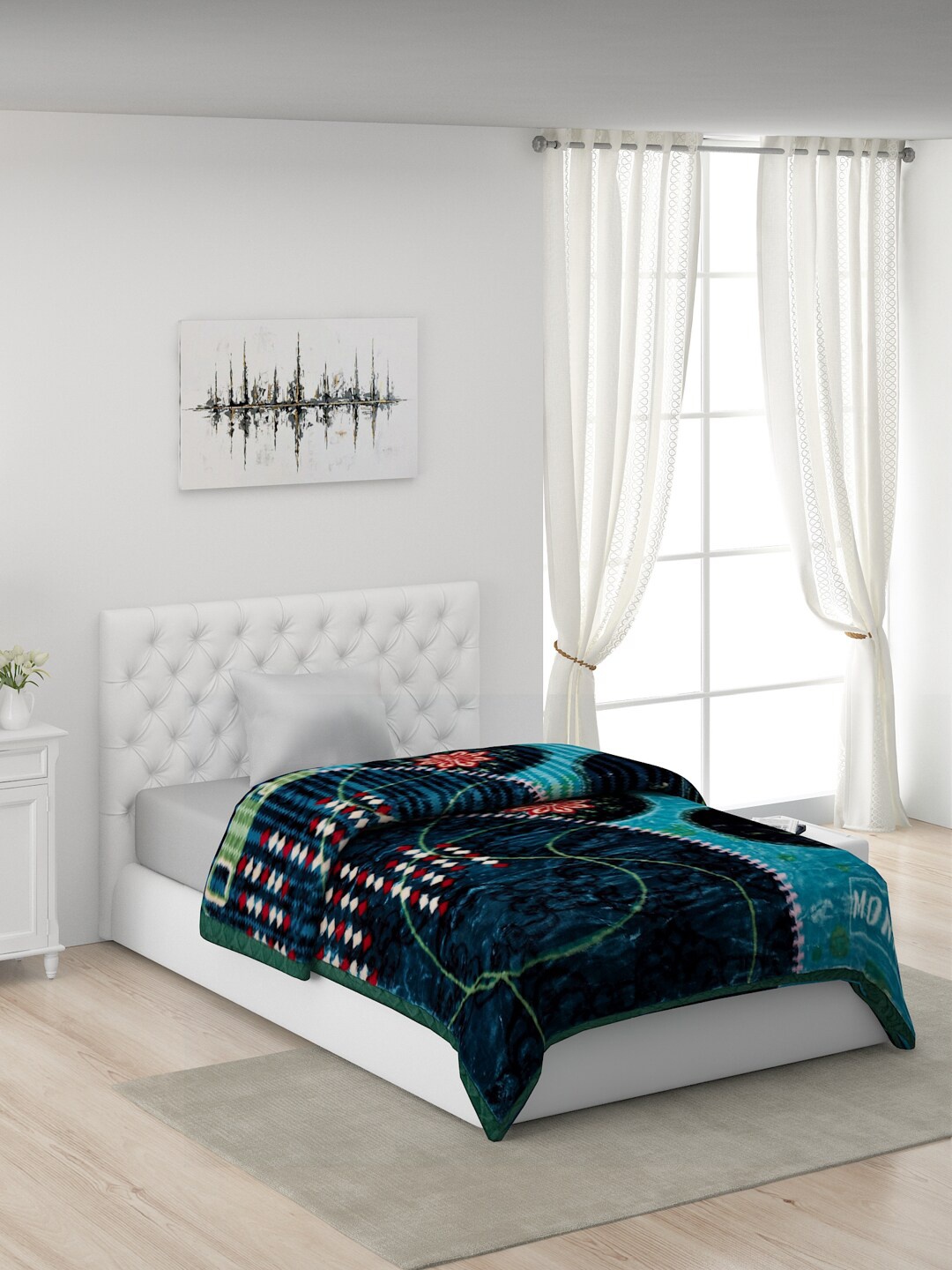 

Monte Carlo Blue & Red Printed AC Room Single Bed Mink Blanket