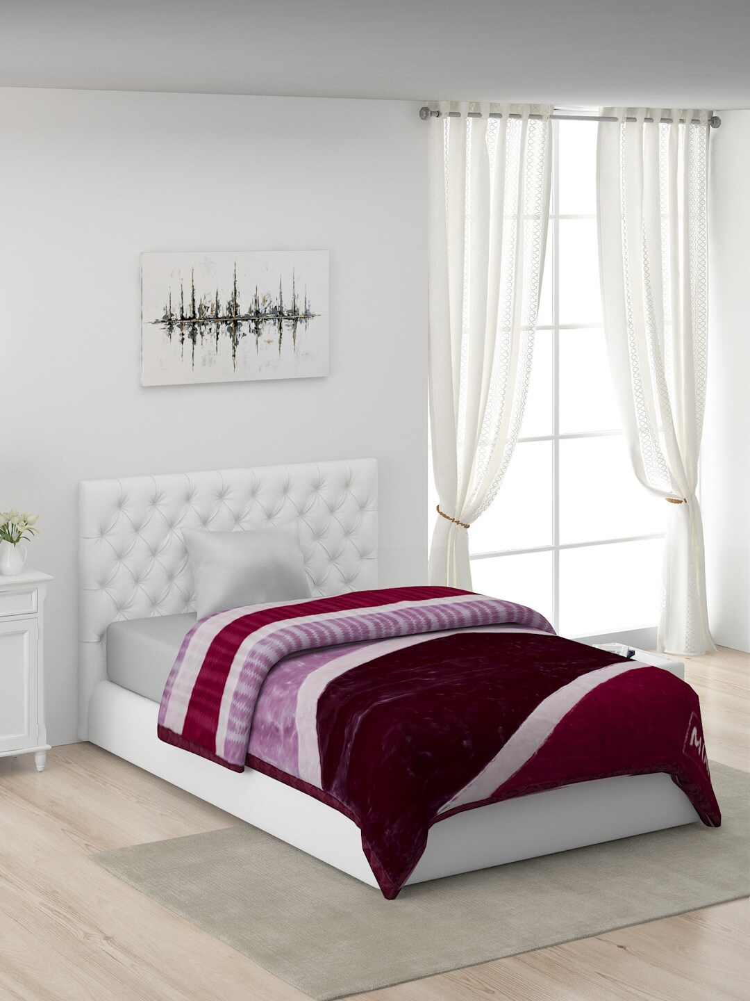 

Monte Carlo Pink & Purple Polyester AC Room Single Bed Mink Blanket