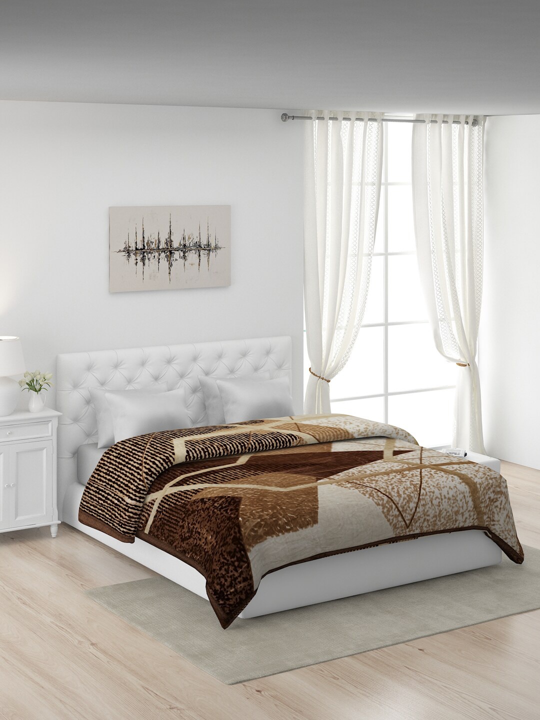 

Monte Carlo Brown & Beige Polyester Mild Winter 600 GSM Double Bed Mink Blanket