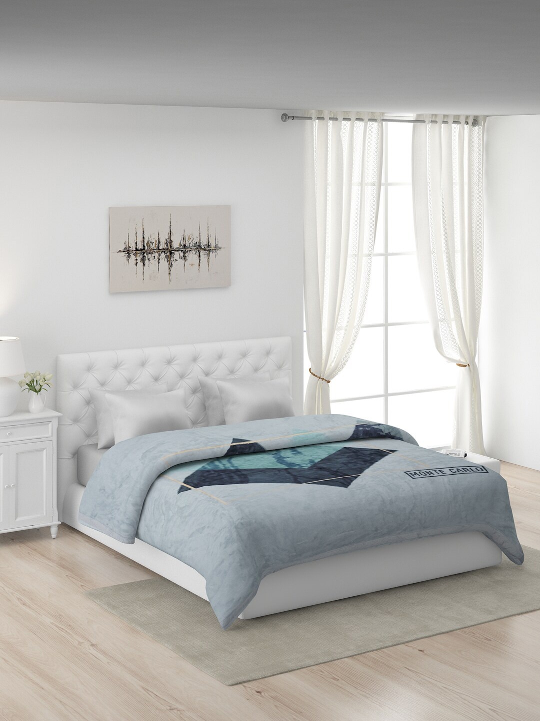 

Monte Carlo Blue & Black Polyester Heavy Winter Double Bed Mink Blanket