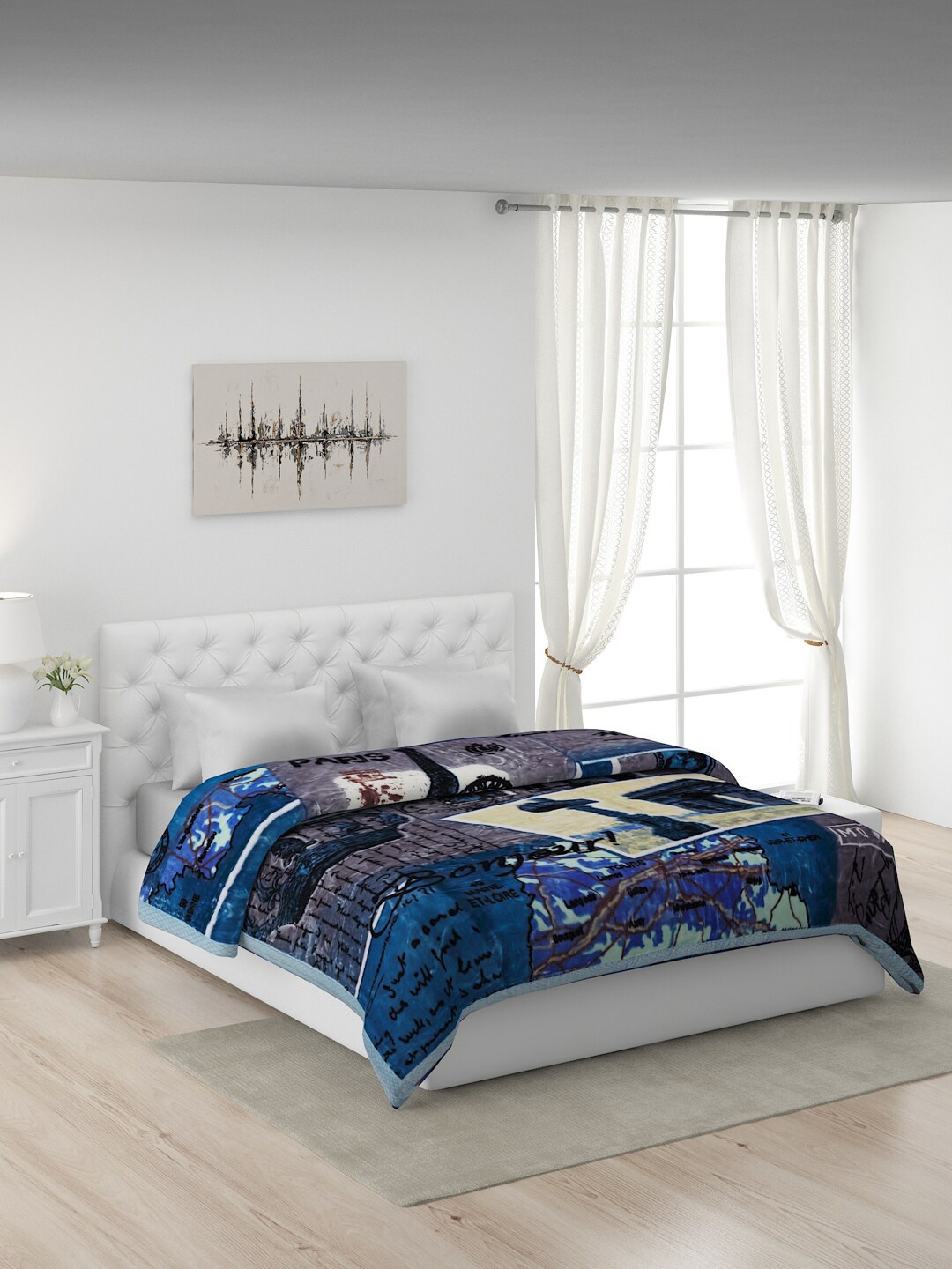 

Monte Carlo Blue & White Heavy Winter Double Bed Blanket