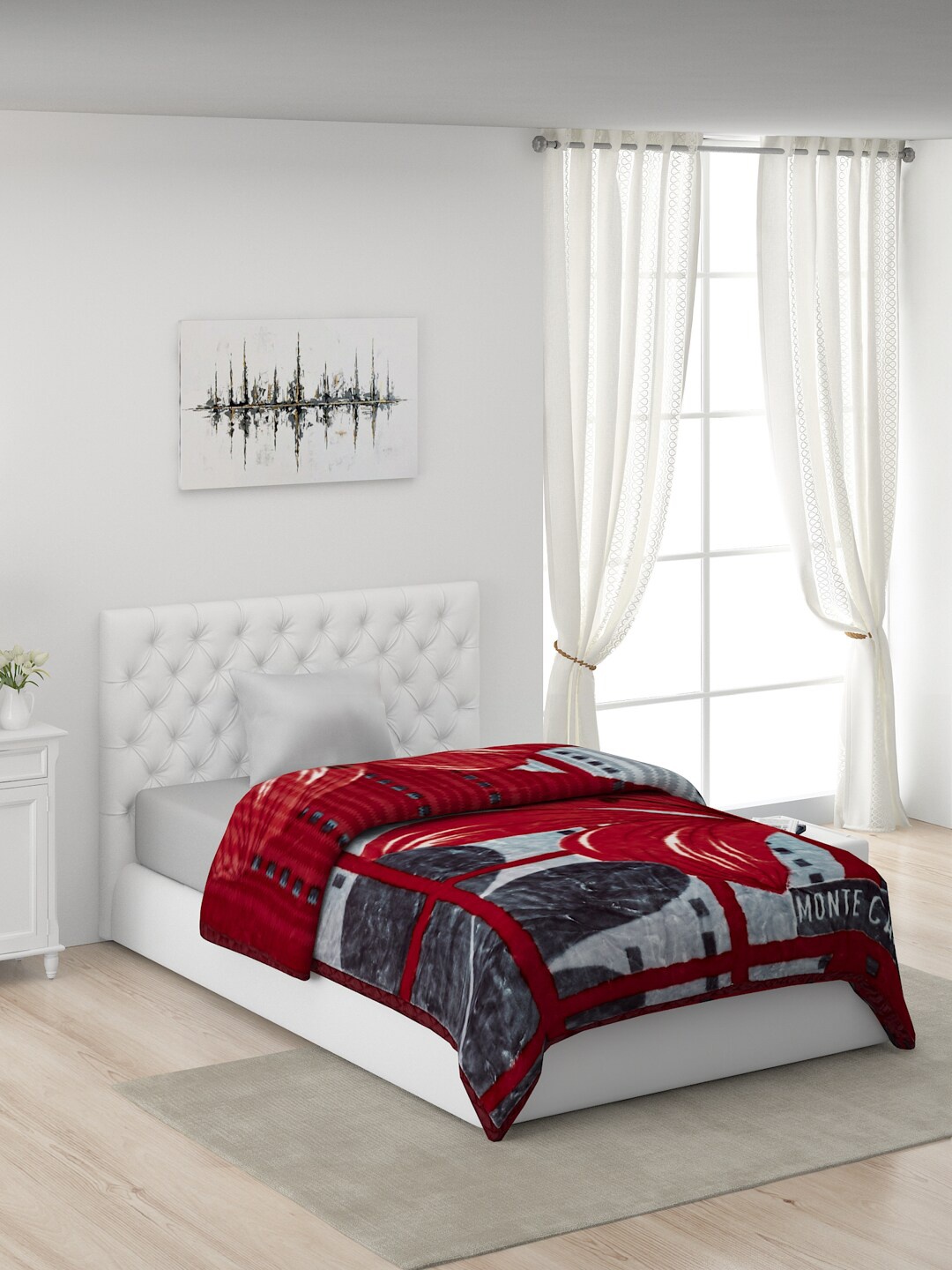 

Monte Carlo Red & White Floral AC Room Single Bed Blanket