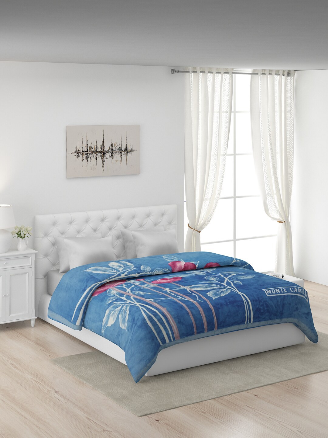 

Monte Carlo Blue & White Floral Heavy Winter Double Bed Blanket