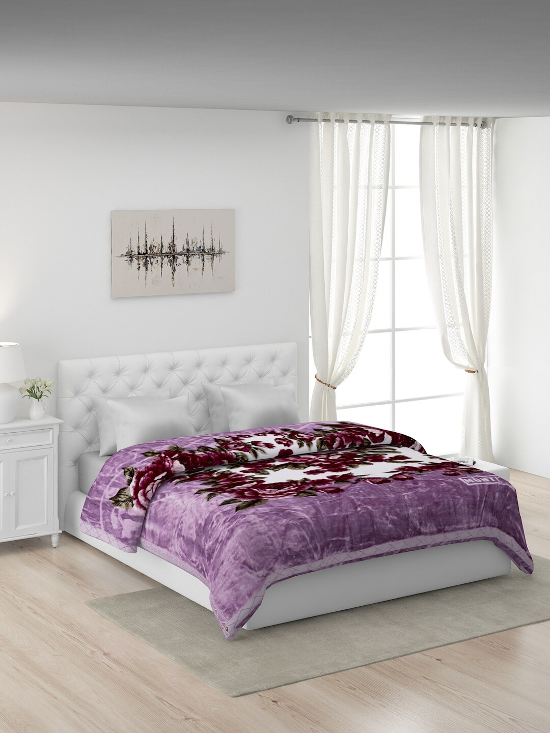 

Monte Carlo Purple & White Floral Heavy Winter Double Bed Blanket