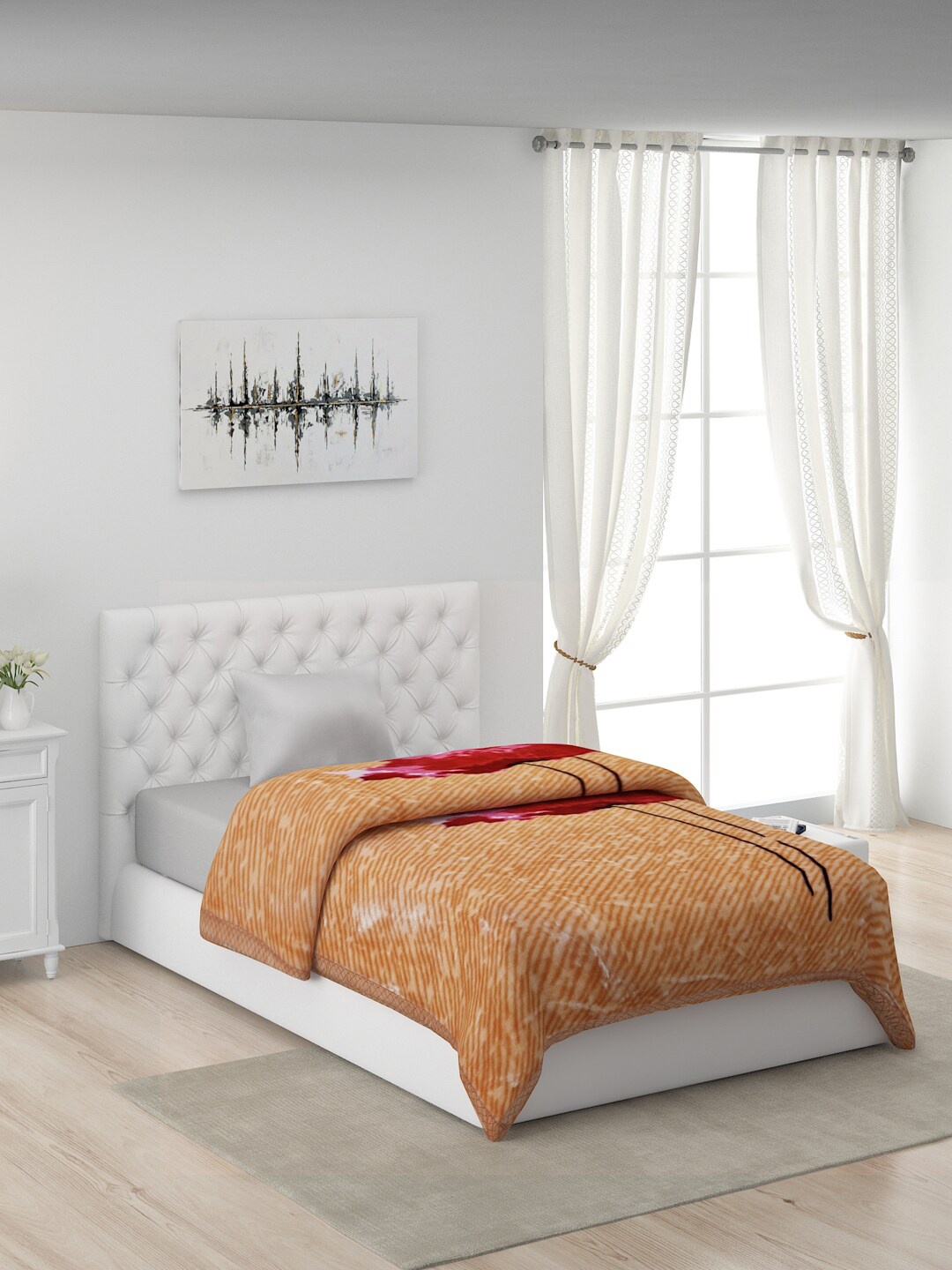 

Monte Carlo Brown & Pink Floral AC Room Single Bed Blanket