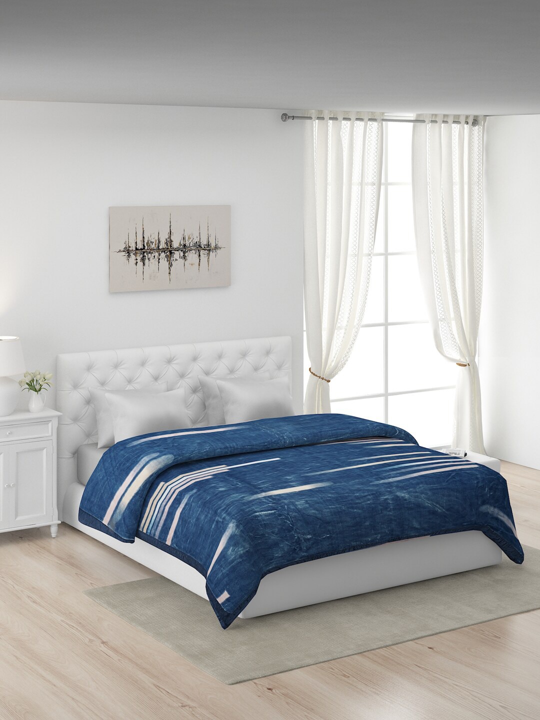 

Monte Carlo Blue & Off White Mild Winter Double Bed Blanket
