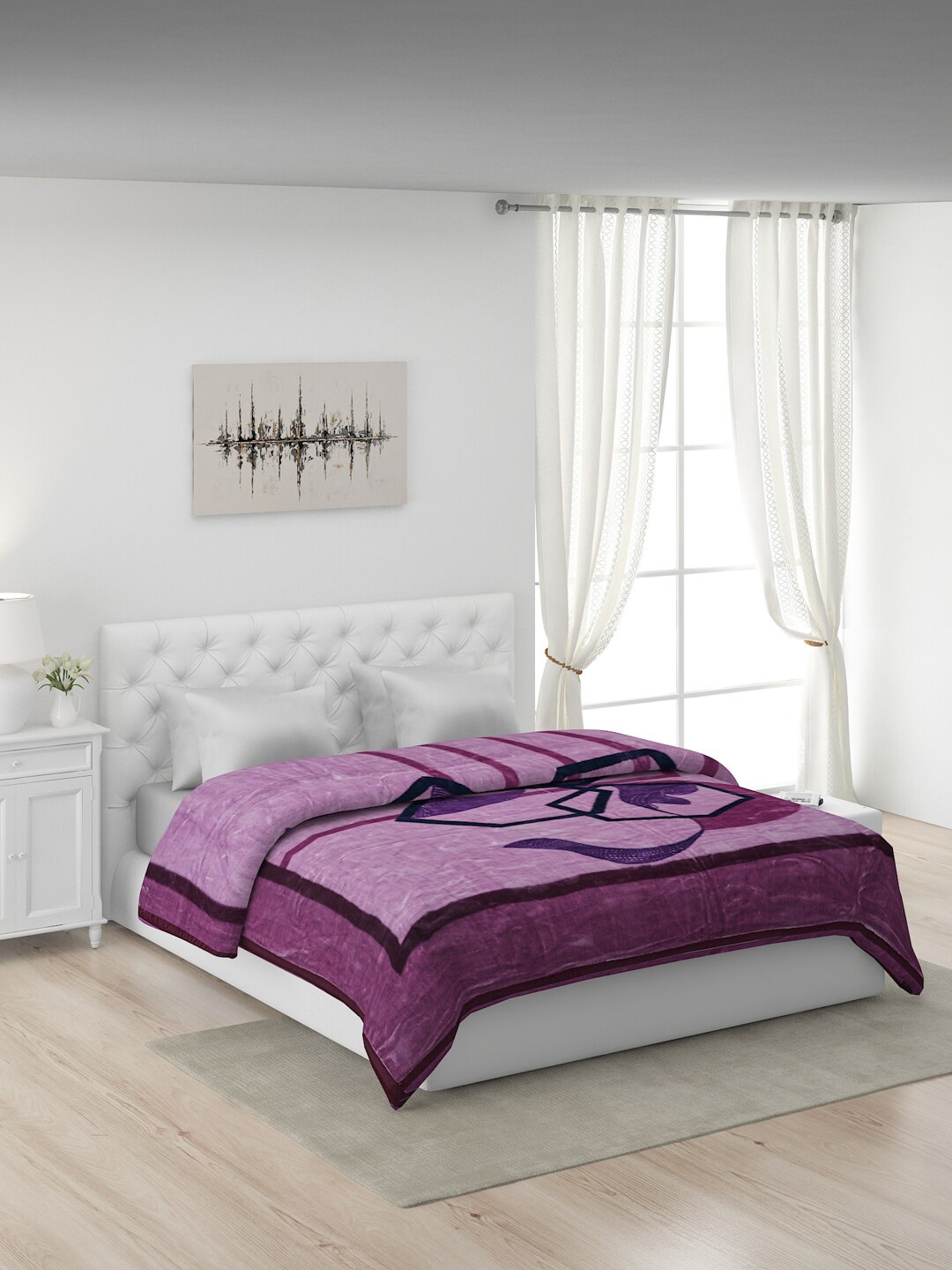 

Monte Carlo Purple & Blue Floral Heavy Winter Double Bed Blanket