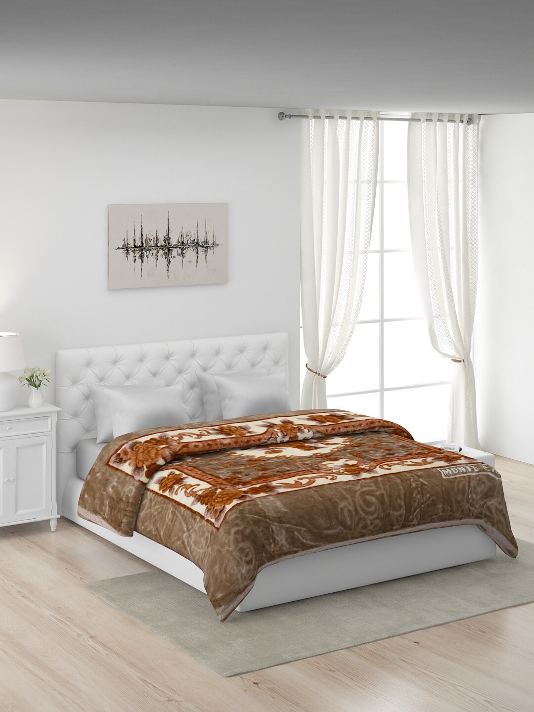 

Monte Carlo Brown & Orange Floral Heavy Winter Double Bed Blanket