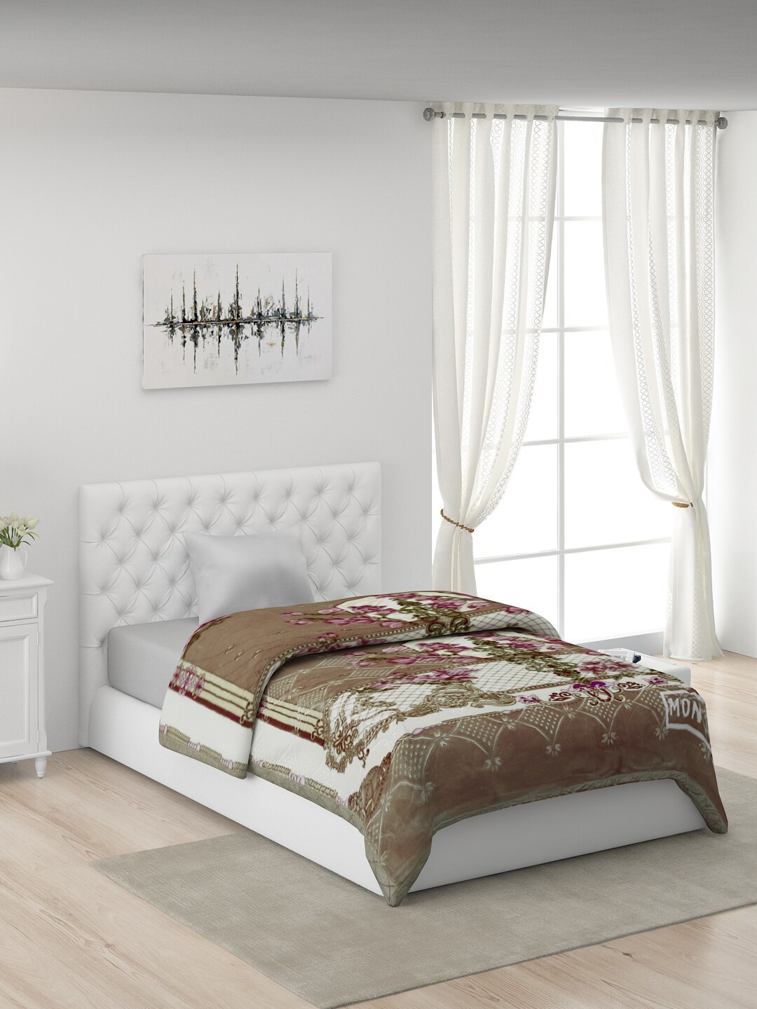 

Monte Carlo Beige & White Floral Heavy Winter Single Bed Blanket