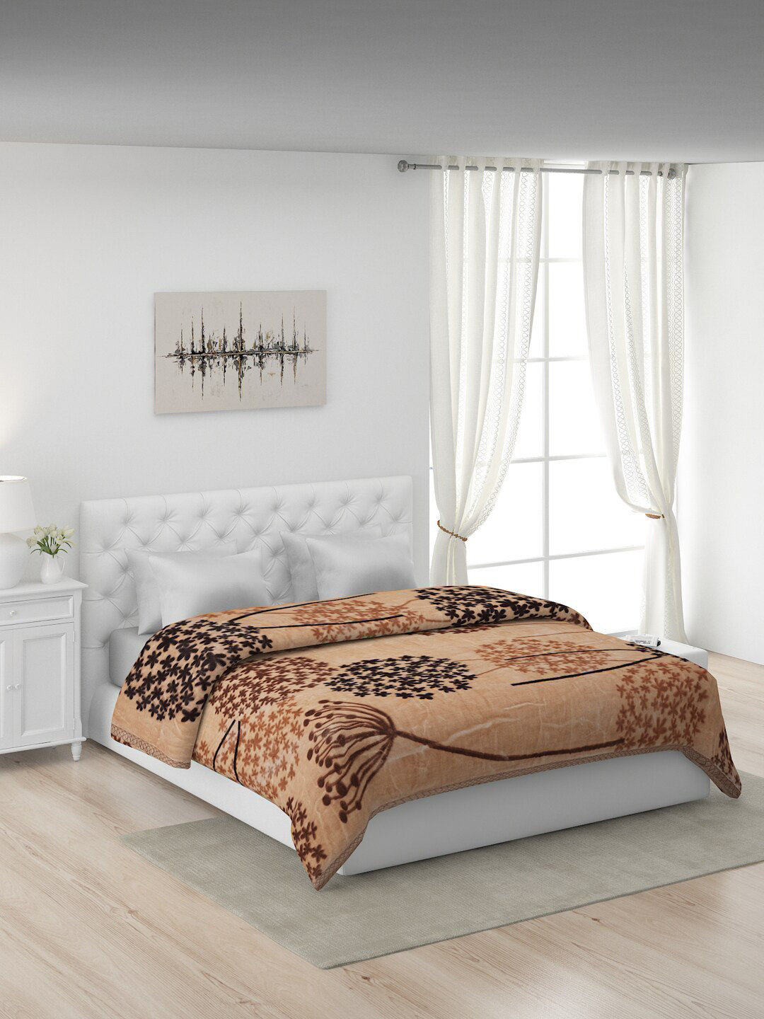 

Monte Carlo Brown Floral Heavy Winter Double Bed Blanket