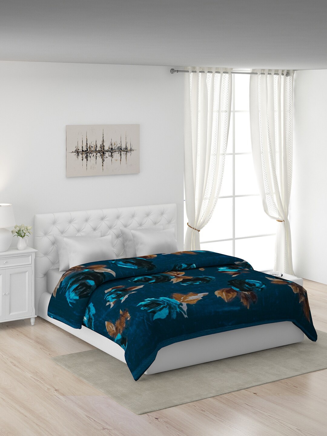 

Monte Carlo Blue & White Floral Heavy Winter Double Bed Blanket