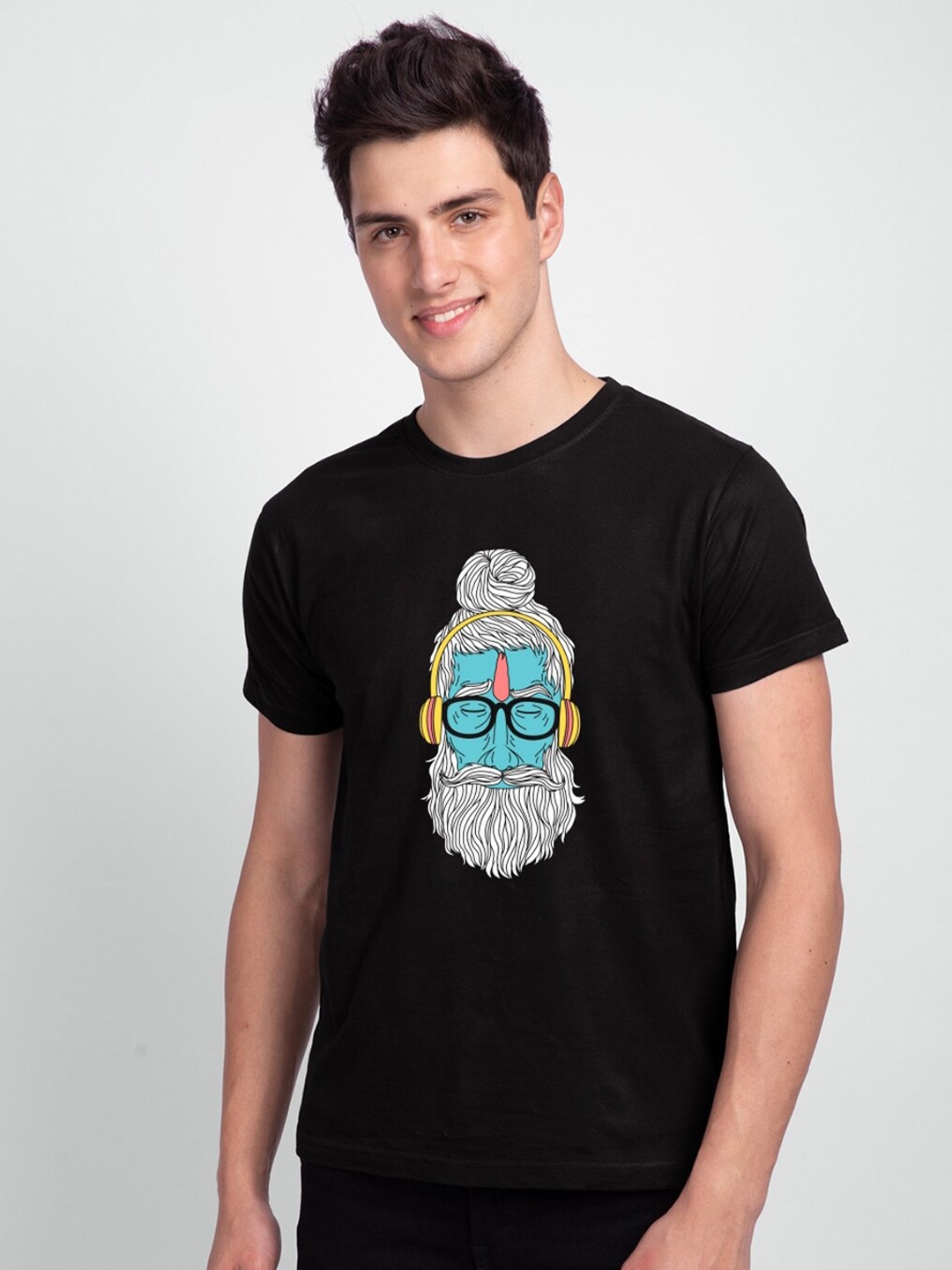 

Bewakoof Men Black Regular Fit Cotton Musix Baba Printed T-shirt