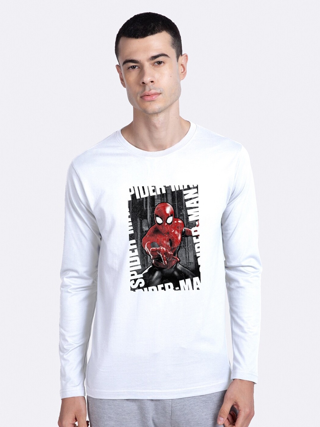 

Bewakoof Men White Iron Man Printed T-shirt