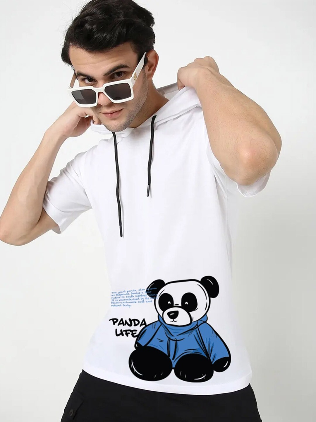 

Bewakoof Men White Printed Hood T-shirt