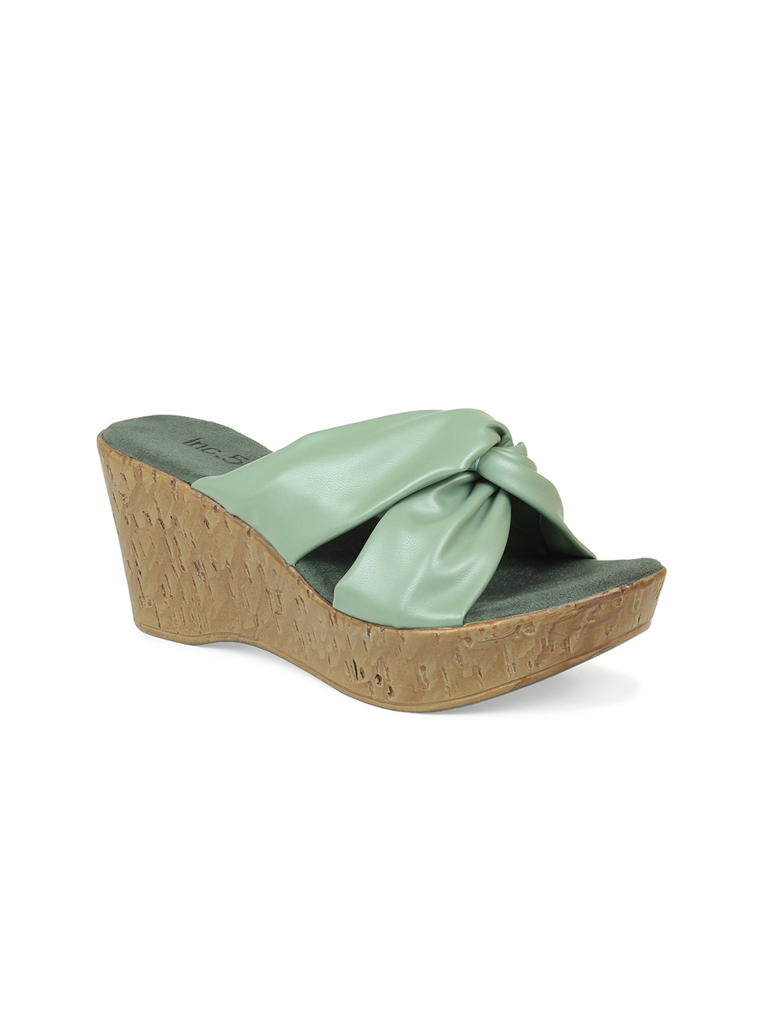 

Inc 5 Solid Wedge Sandals with Bows, Green