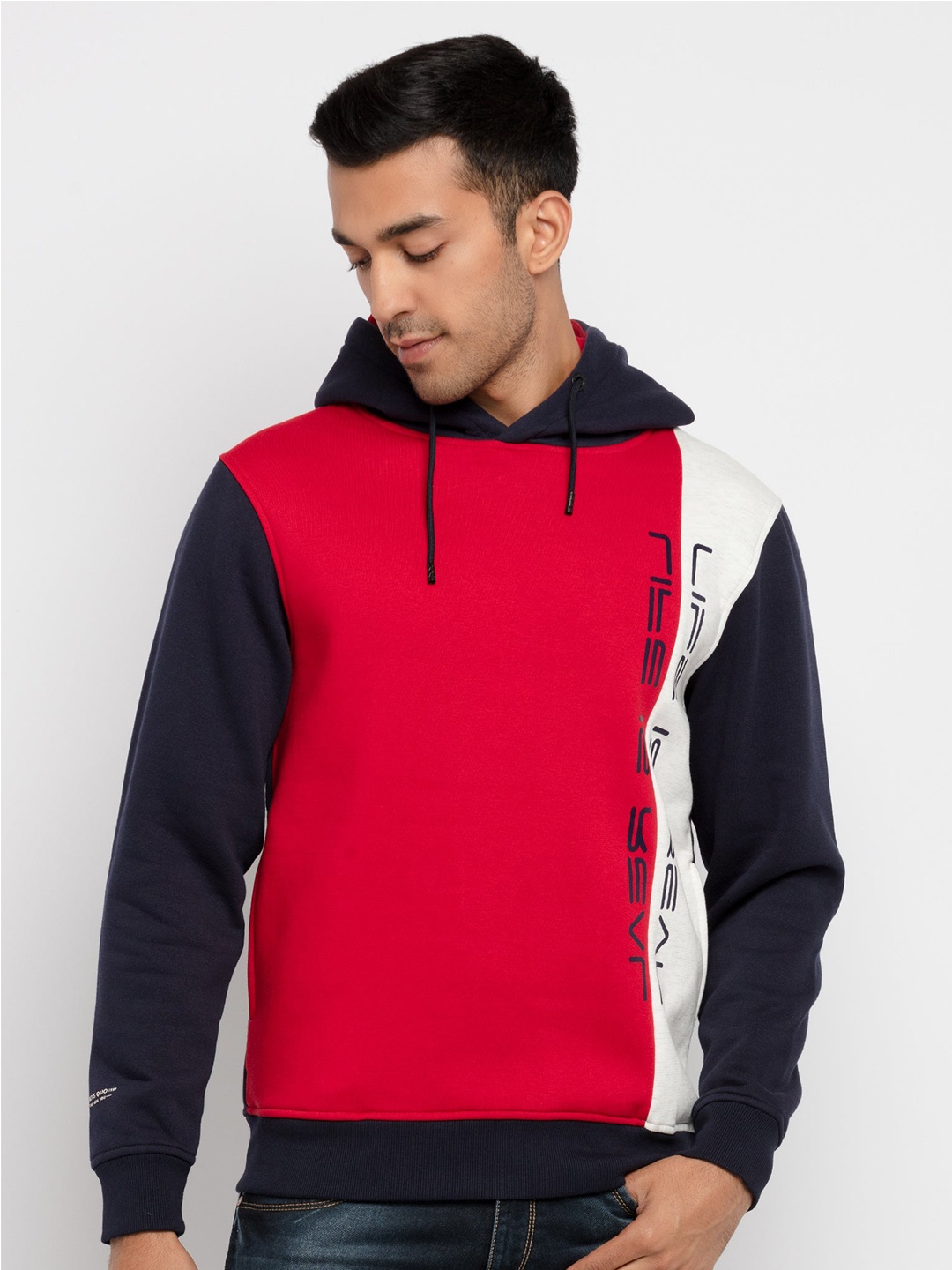 

Status Quo Men Colourblocked Sweatshirt, Red