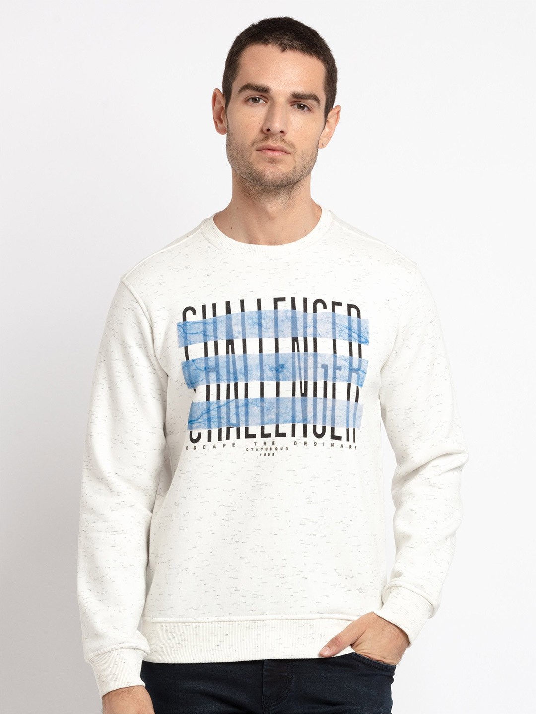 

Status Quo Men Printed Sweatshirt, White