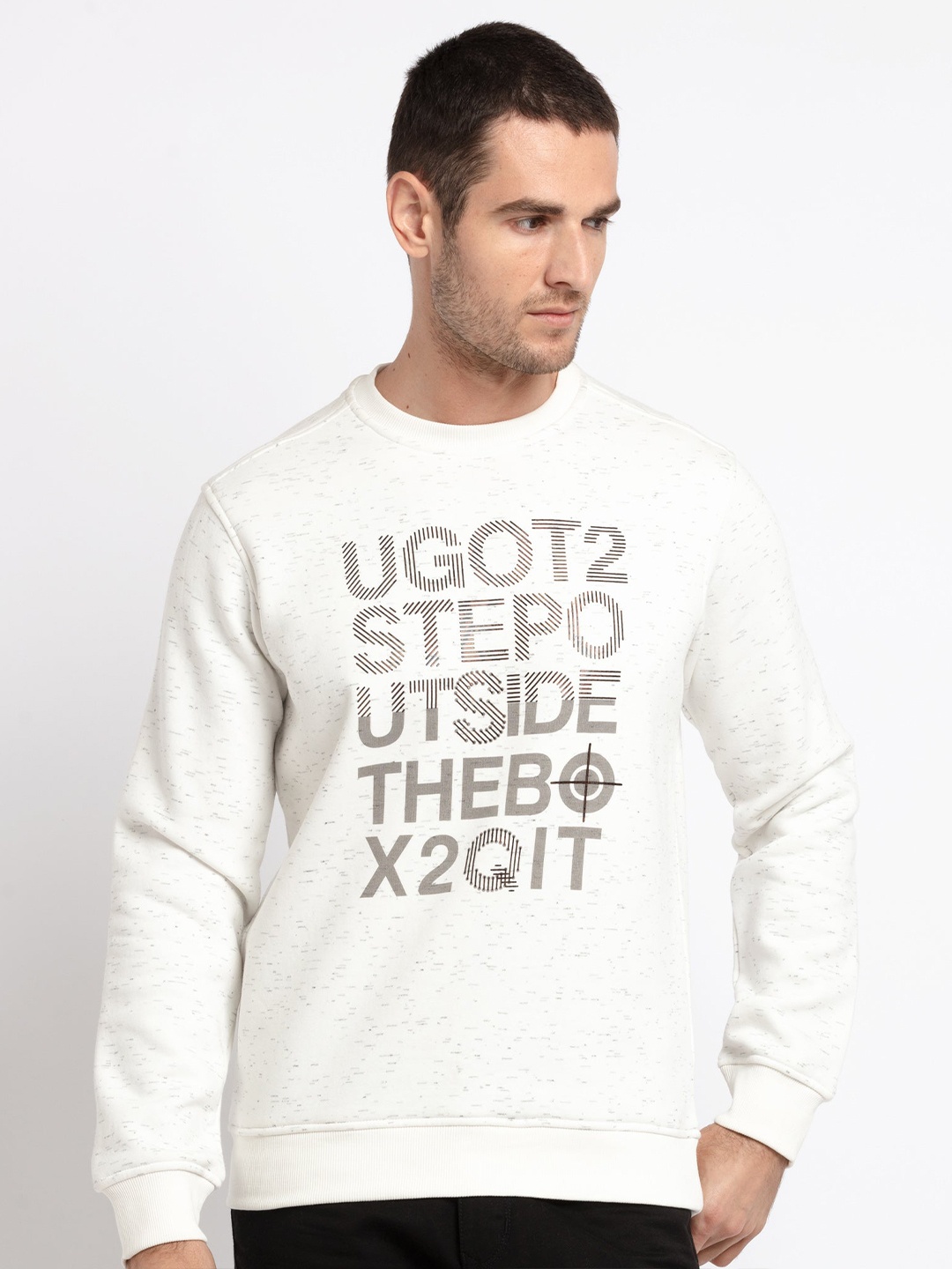 

Status Quo Men Printed Sweatshirt, White