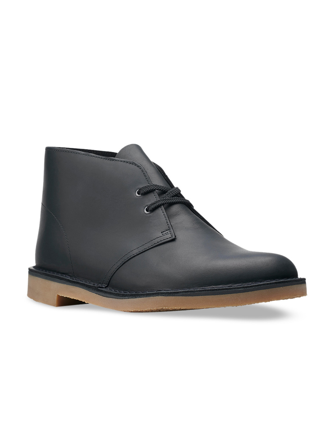 

Clarks Men Black Solid Leather Ankle Boots