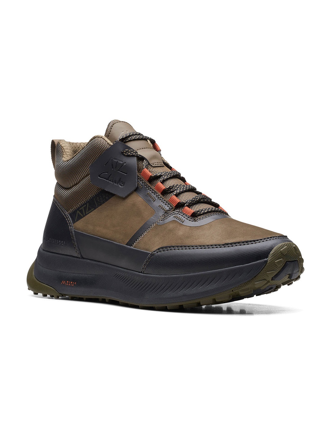 

Clarks Men Olive Green Colourblocked Nubuck Sneakers