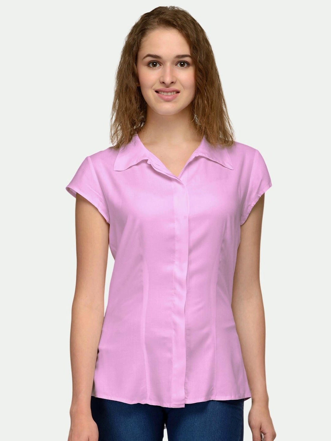 

PATRORNA Women Pink Solid Comfort Casual Shirt