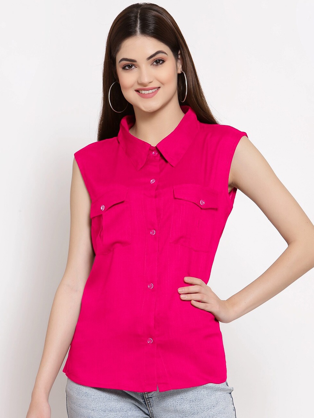 

PATRORNA Women Pink Comfort Casual Shirt