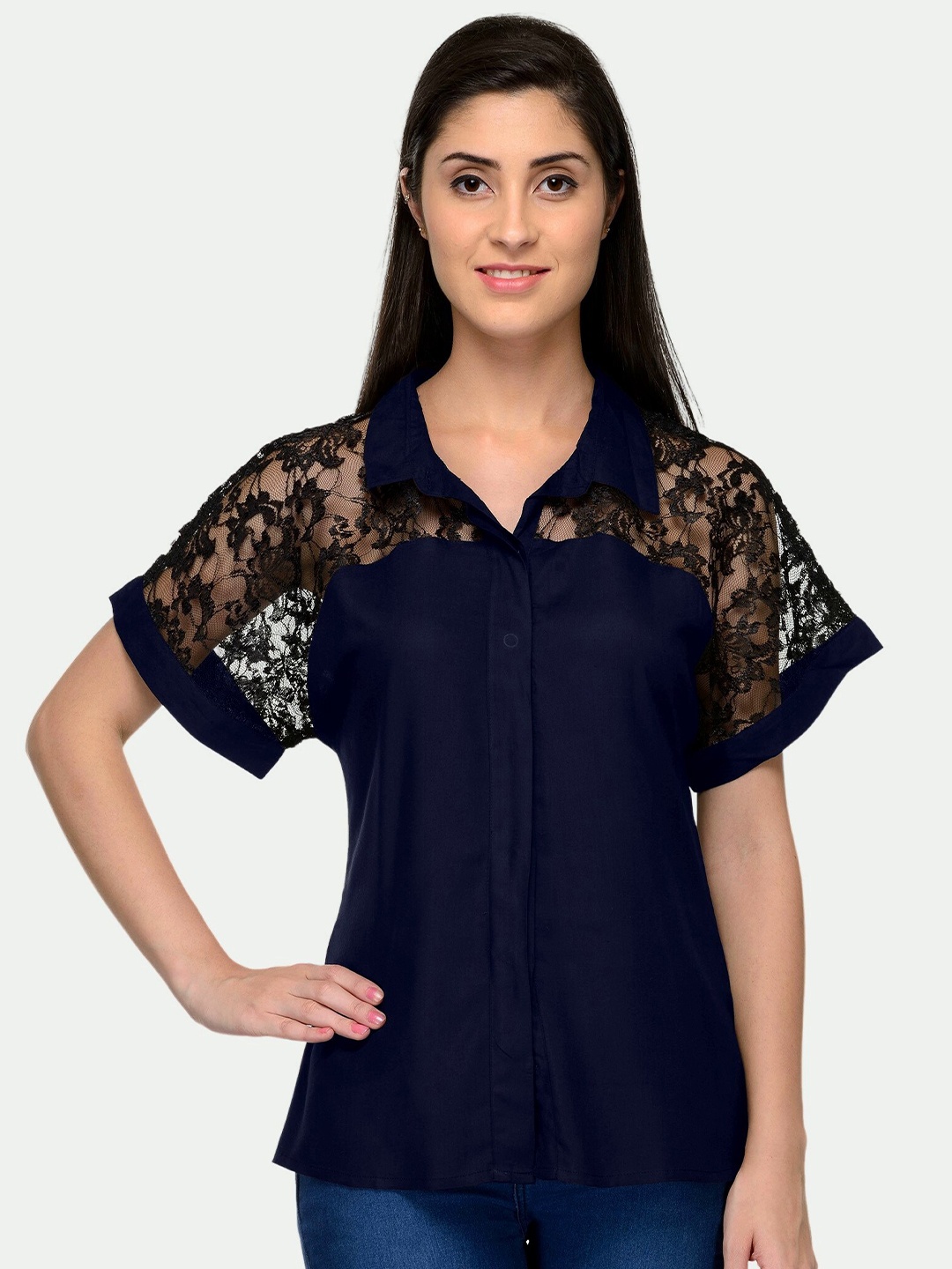 

PATRORNA Women Blue Comfort Casual Shirt
