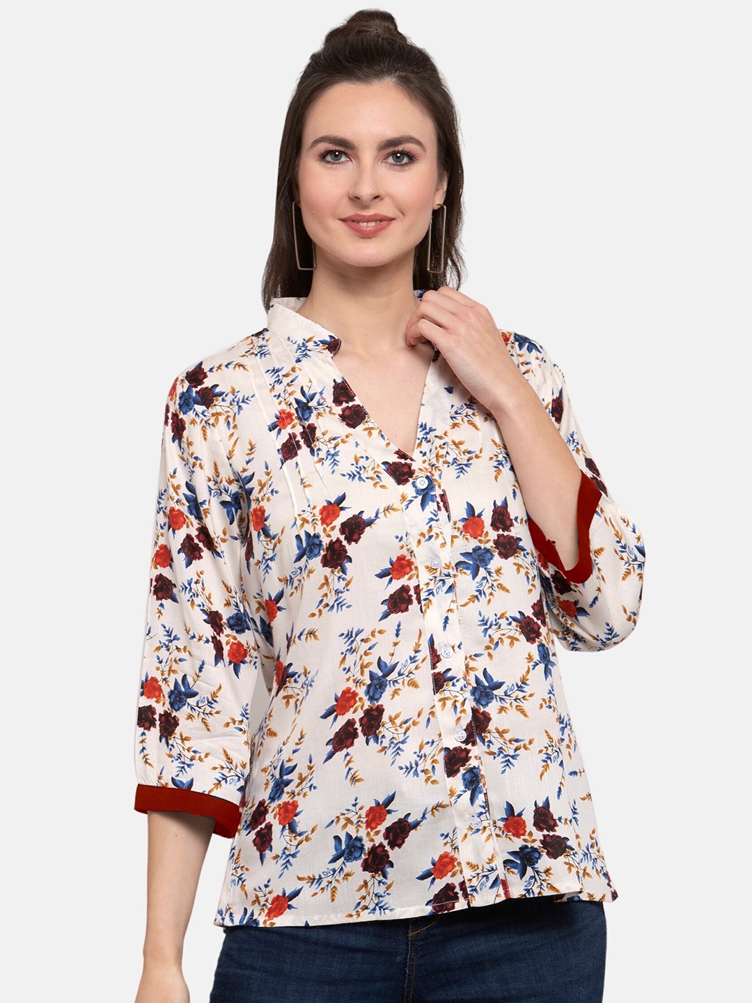 

PATRORNA Women Multicoloured Comfort Floral Printed Casual Shirt, Multi