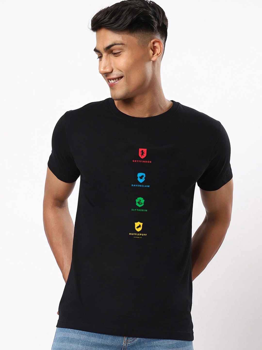 

Bewakoof Men Black Typography Printed Cotton T-shirt