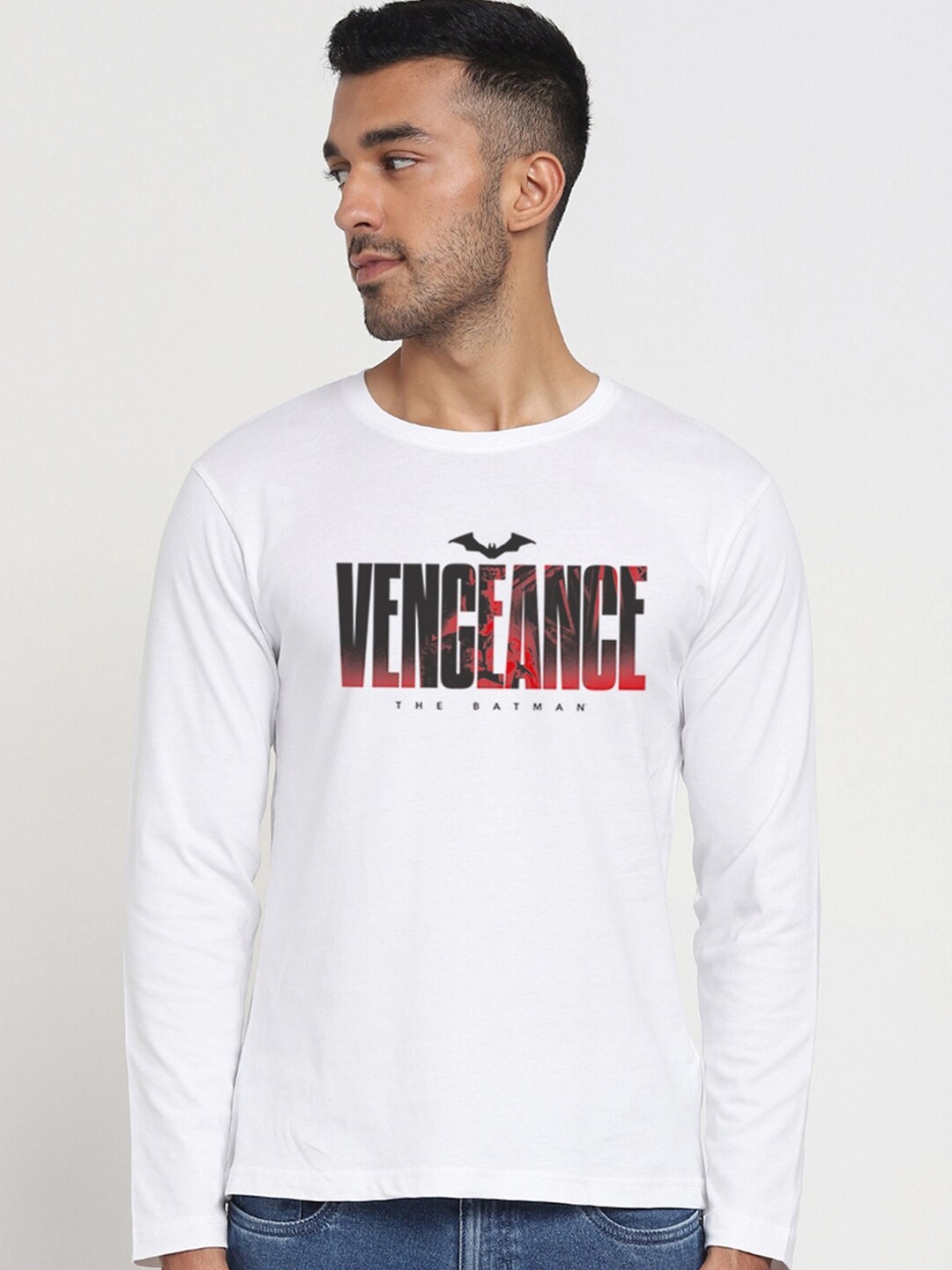 

Bewakoof X Official DC Merchandise Vengeance Printed Round Neck Regular Fit T-Shirt, White