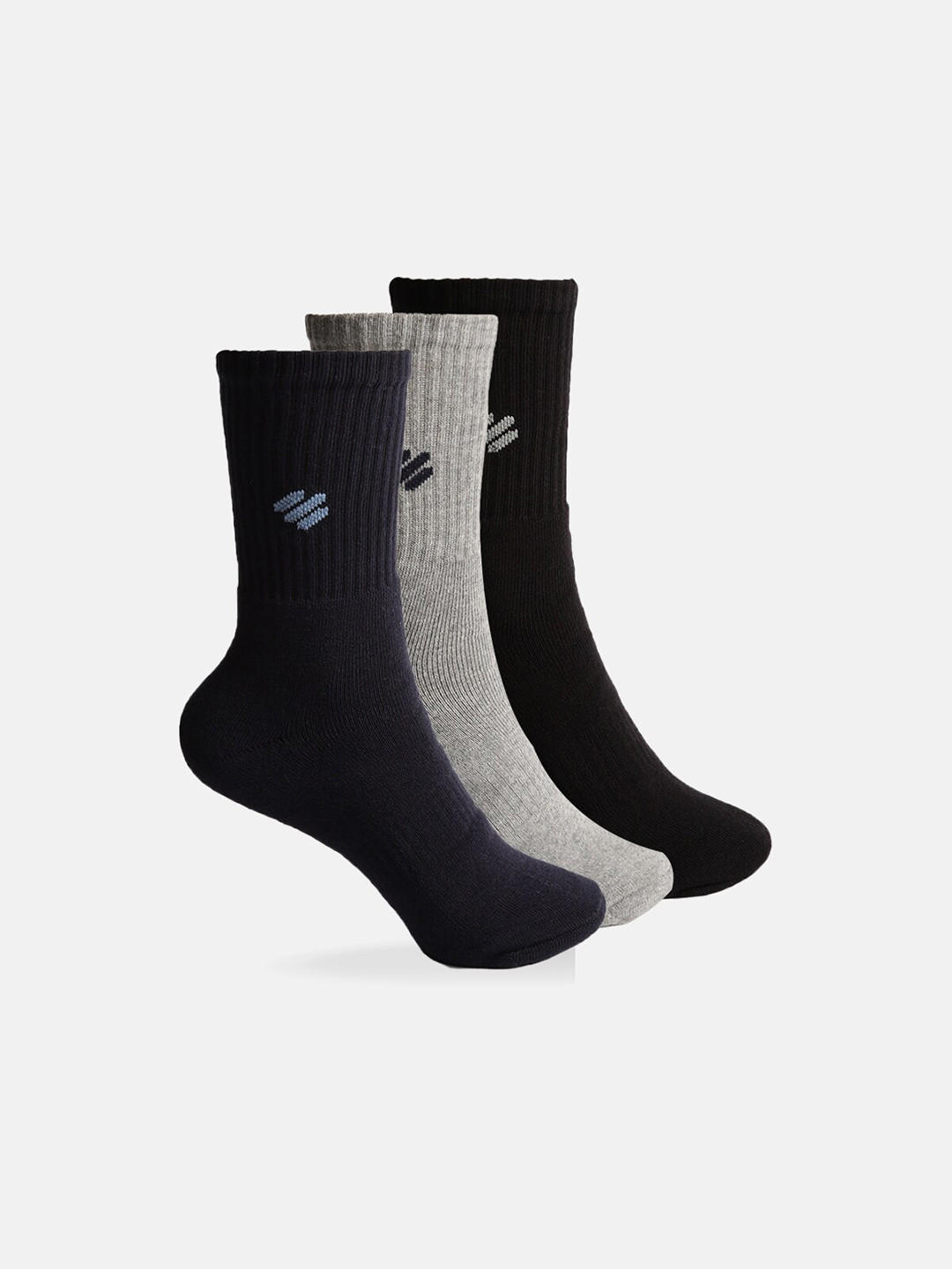 

ONN Men Pack Of 3 Calf Length Cotton Socks, Grey