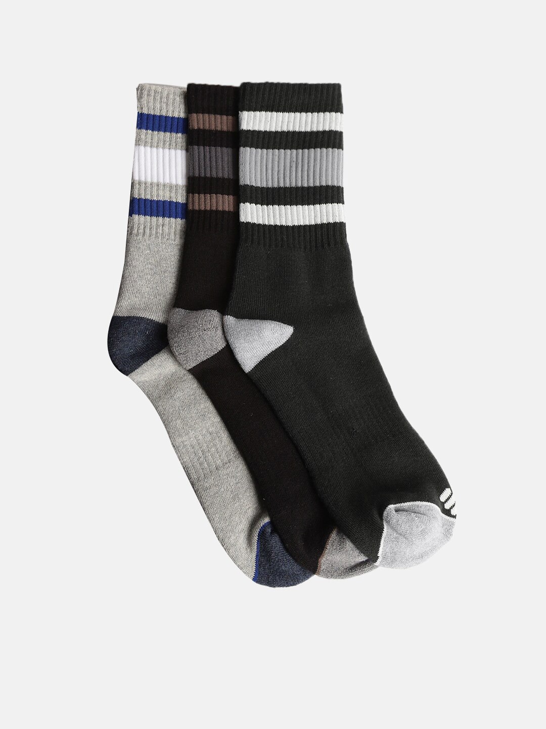 

ONN Men Pack of 3 Cotton Calf-Length Socks, Grey