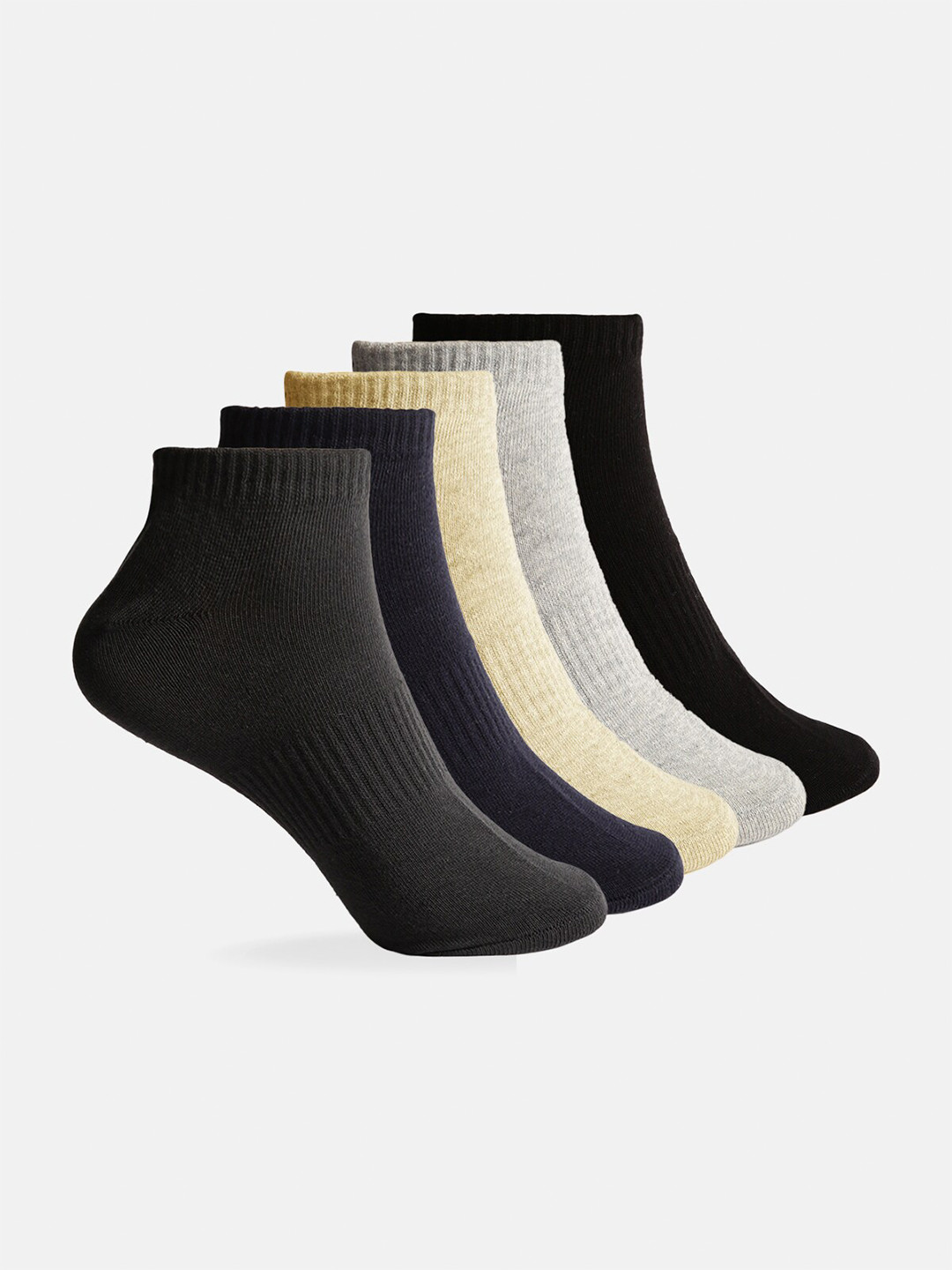 

ONN Men Pack Of 5 Ankle Length Socks, Black