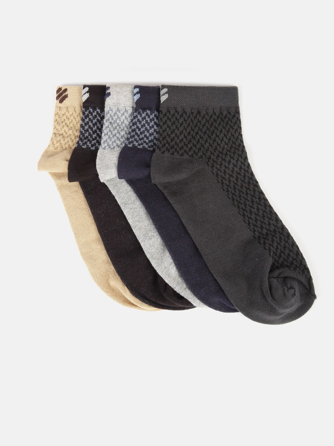 ONN Men Pack Of 5 Ankle Length Socks, Assorted