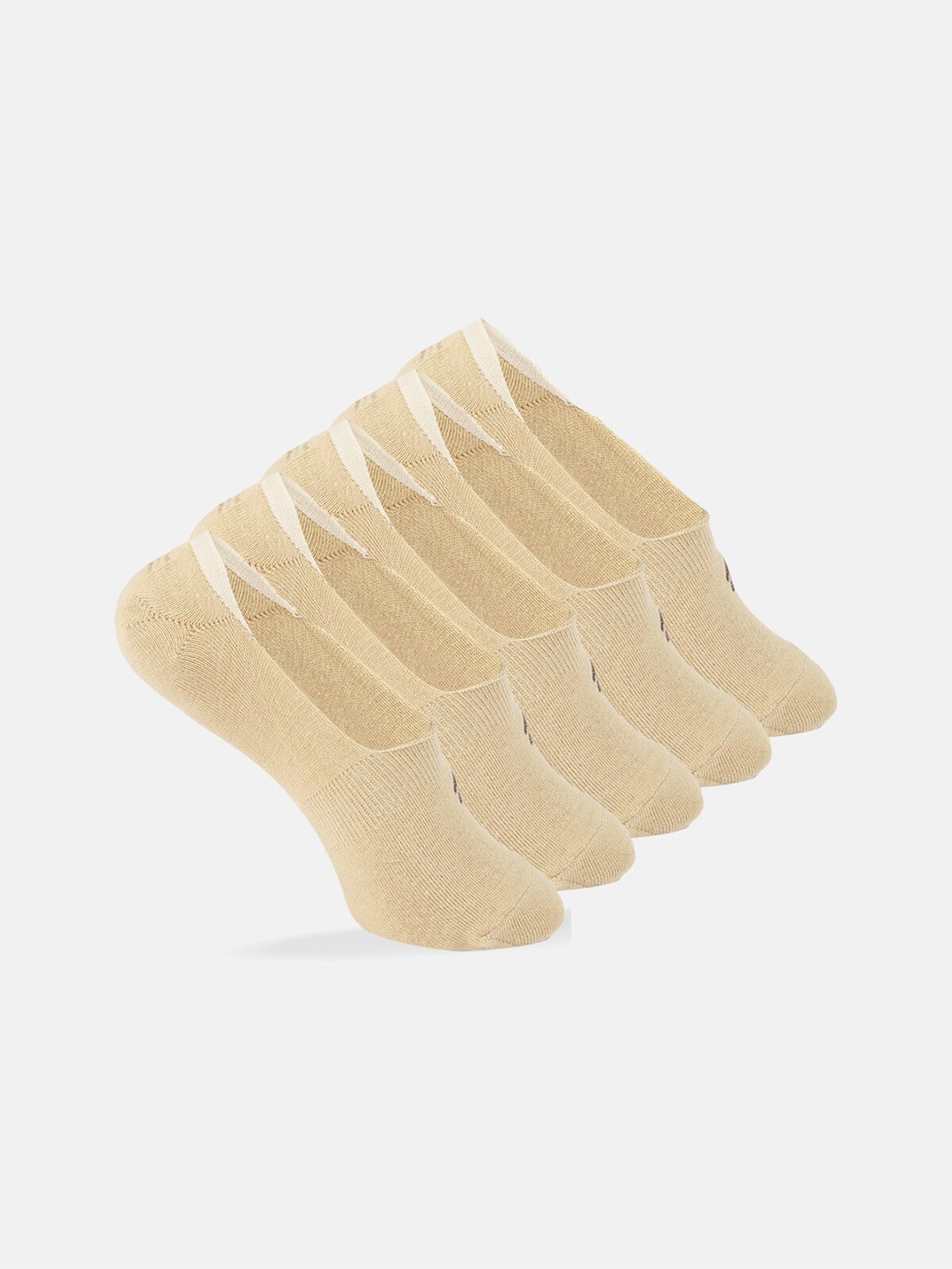 

ONN Men Pack Of 5 Beige Solid Shoe Liners Socks