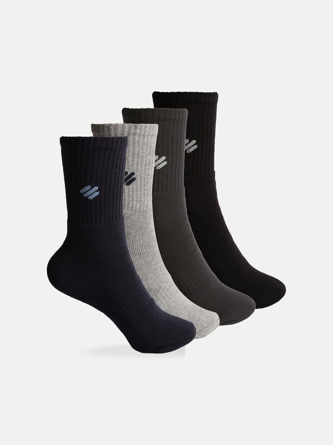 

ONN Men Pack Of 4 Cotton Calf-Length Socks, Assorted