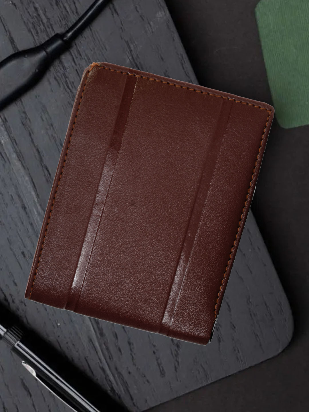 

Kastner Men Solid PU Two Fold Wallet, Brown